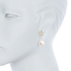 MELROSE AND MARKET Faux Pearl Huggie Drop Earrings